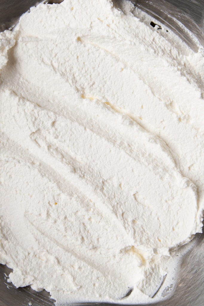 Close up of freshly whipped cream.