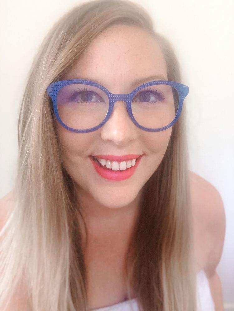 How To Accessorize With Glasses - Bright Blue Perforated Glasses Frames