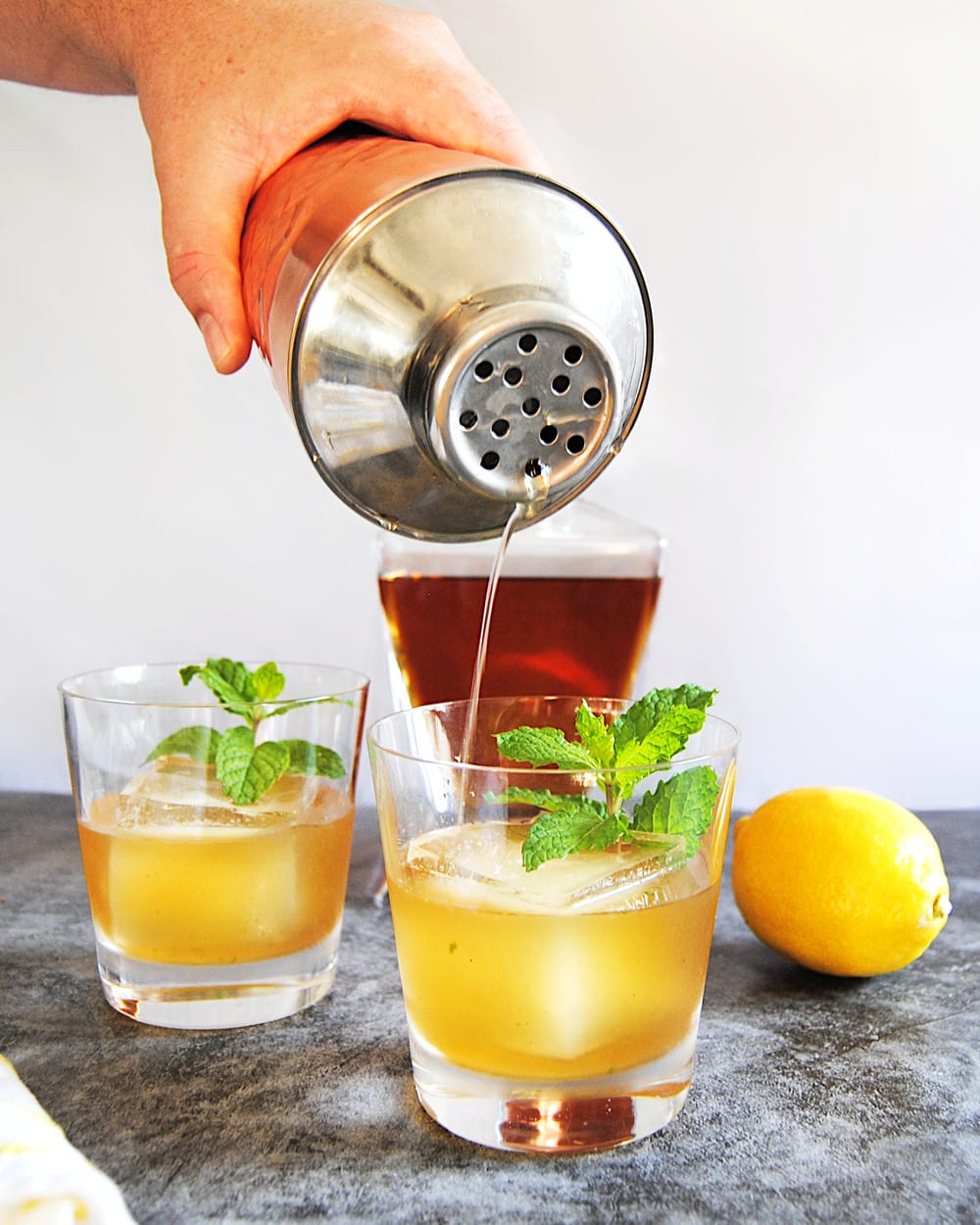 Fresh and Minty Bourbon Smash - Pour Shot