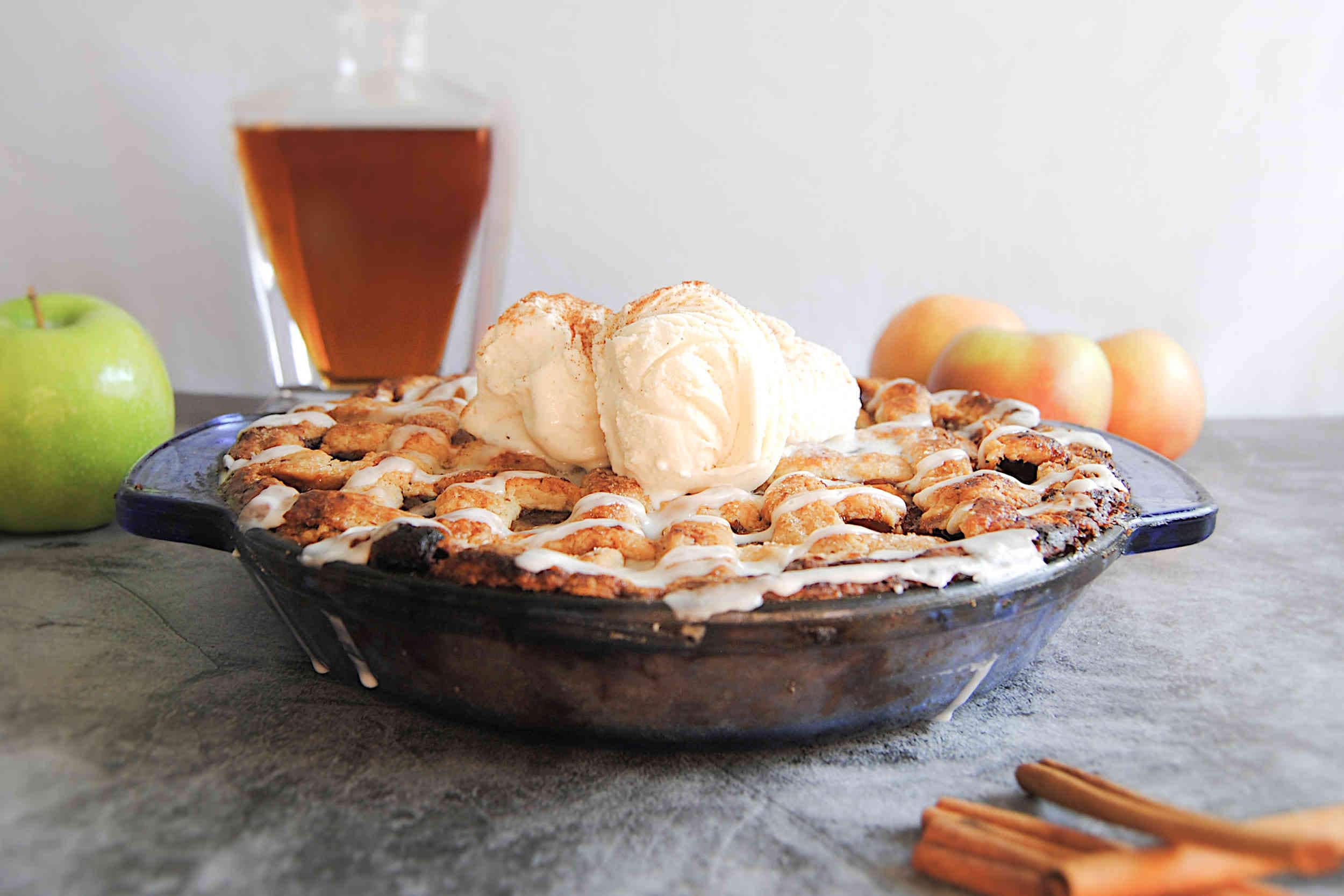 Mouth-Watering Drunken Apple Pie with Bourbon Drizzle | Marley’s Menu