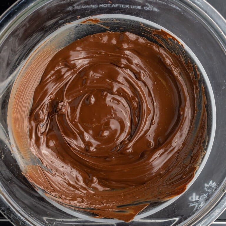 Melted vegan dark chocolate chips