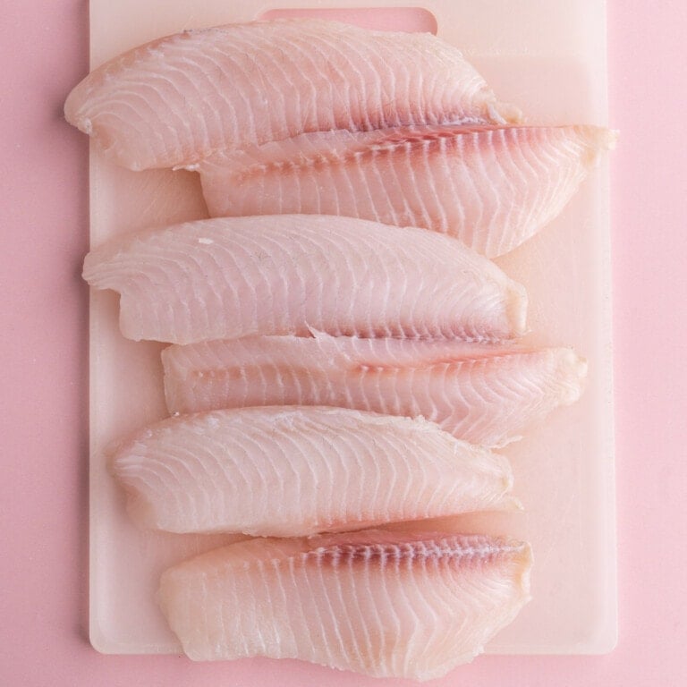 Dried and sliced tilapia for fish tacos