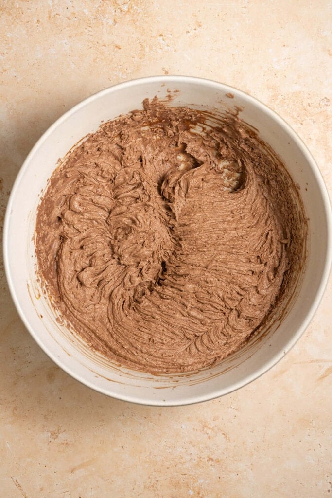 Chocolate ganache whipped until it's light and airy. 