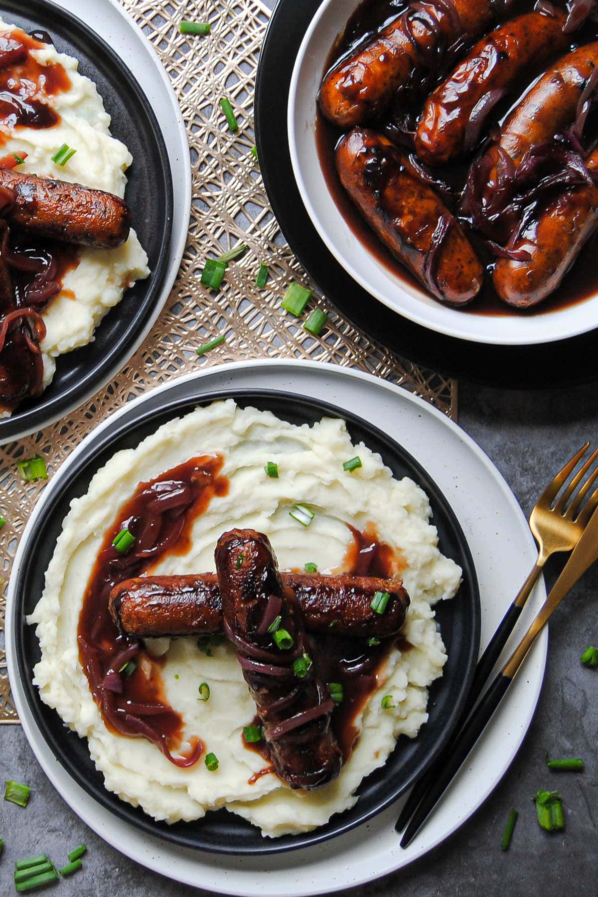 Portrait of plates of sausage