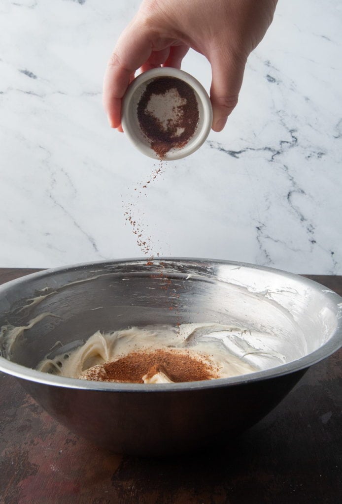 Adding spices to cream cheese frosting