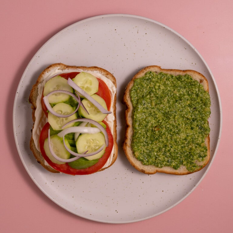 Loading up sandwich with vegetables