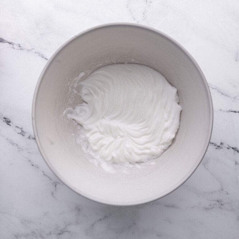 Whipped egg whites with peppermint extract