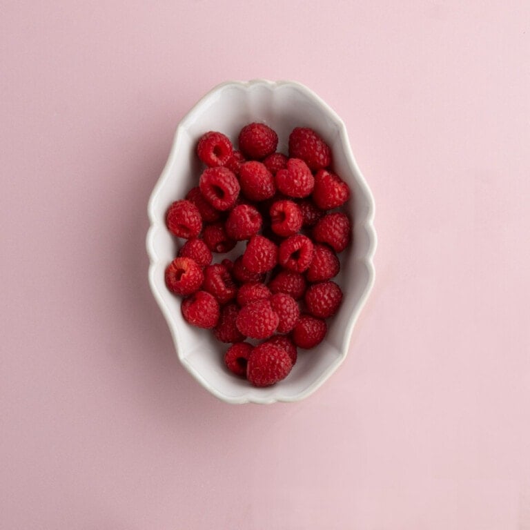 Rinsed and dried fresh raspberries