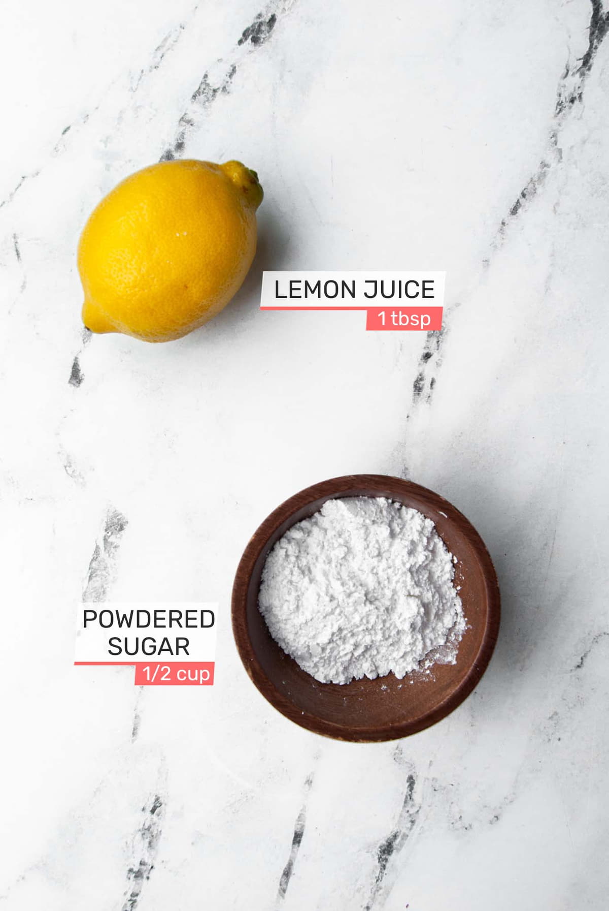 lemon juice and powdered sugar