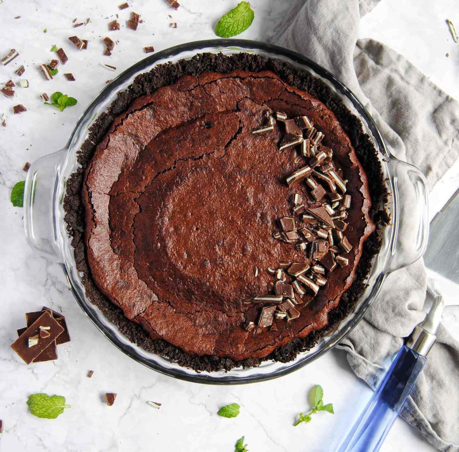 Fudgy Chocolate Mint Pie with Oreo Crust — Marley's Menu