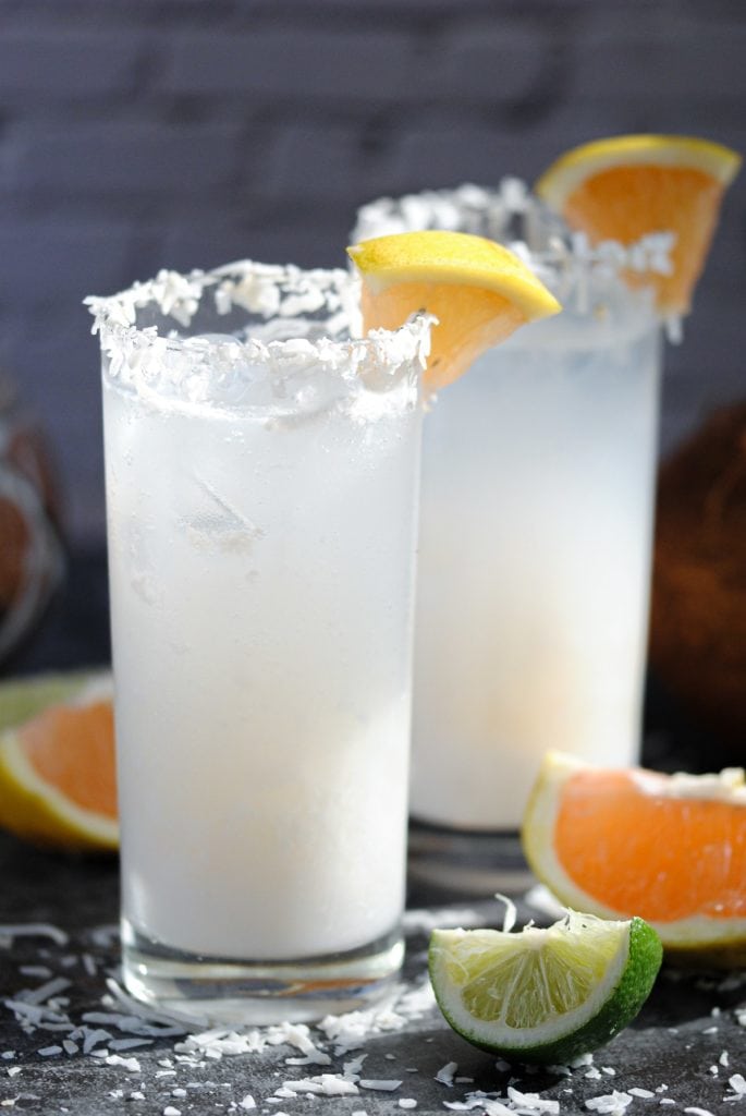 Portrait of Coconut Daiquiri Being Hit with Sunlight