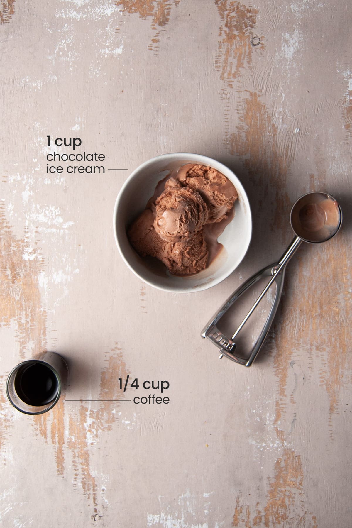 chocolate ice cream and coffee