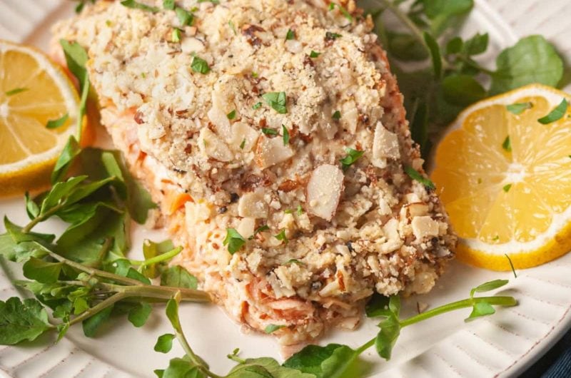 Almond Crusted Salmon with Parmesan