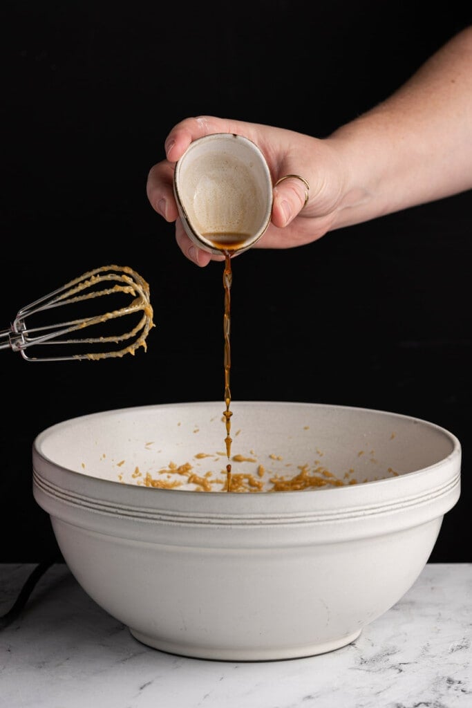 Adding vanilla to Peanut Butter Banana Chocolate Chip Muffin batter