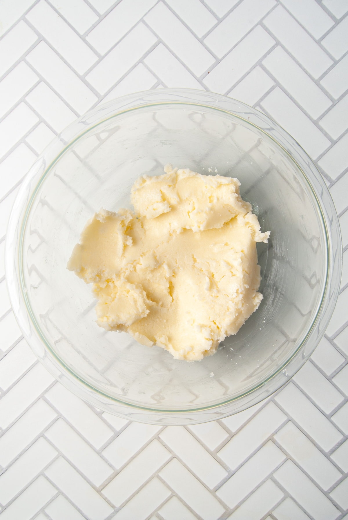 softened butter creamed together with sugar