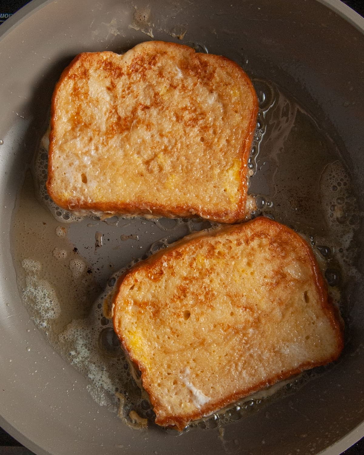 frying French toast in butter