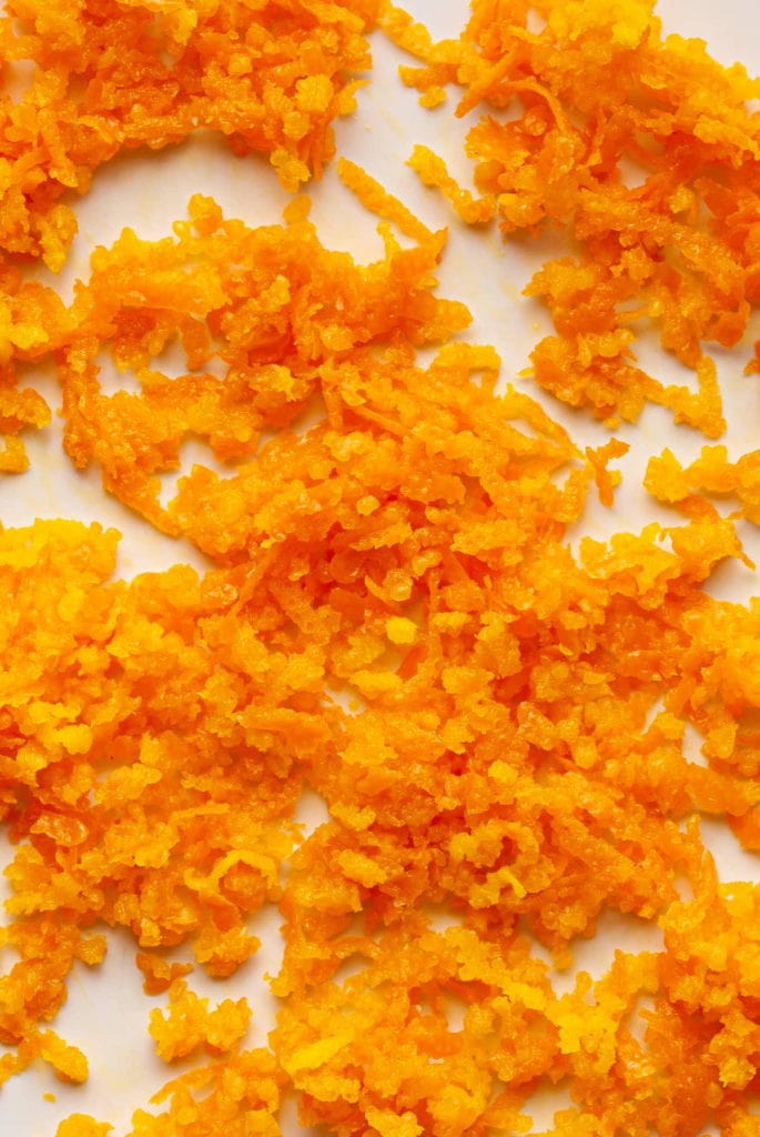 close up of orange zest