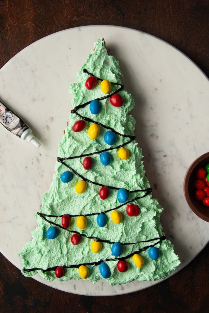 Christmas Cookie Cake decorated like a Christmas Tree
