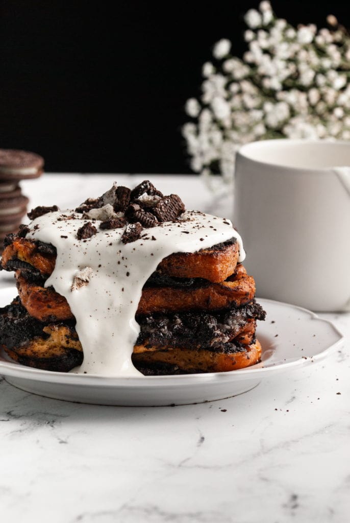 close up of oreo french toast