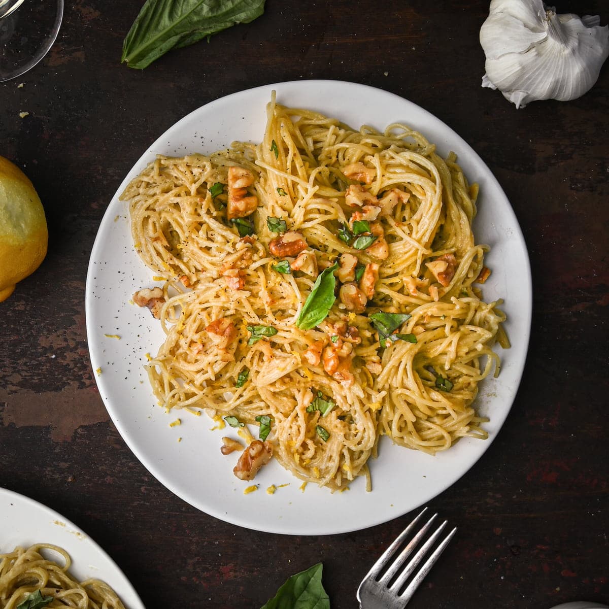 One-Pot Tahini Pasta with Toasted Walnuts
