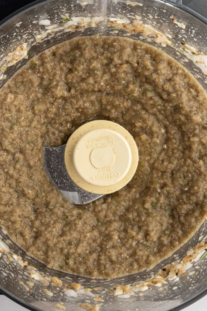 Ground up mushrooms, onions, garlic and herbs.