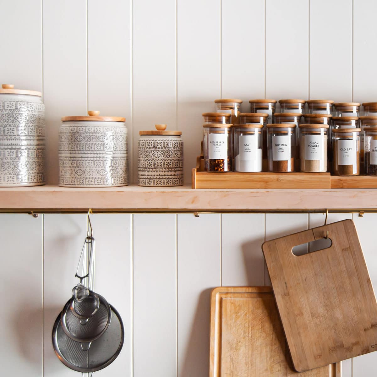 Kitchen with Glass Spice Jars
