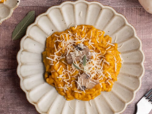 Creamy Pumpkin and Mushroom Risotto - The Hedgecombers