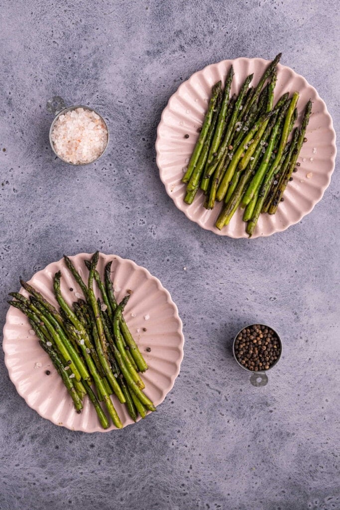 Two plates of Cast-Iron Asparagus