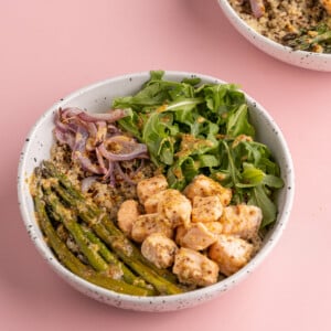 Honey Dijon Salmon Quinoa Bowl