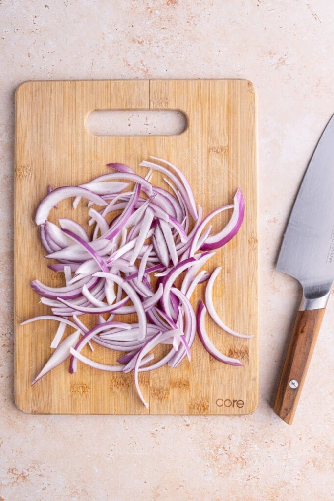 Red onion sliced thin