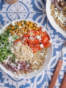 Close Up of Mediterranean Quinoa Bowl