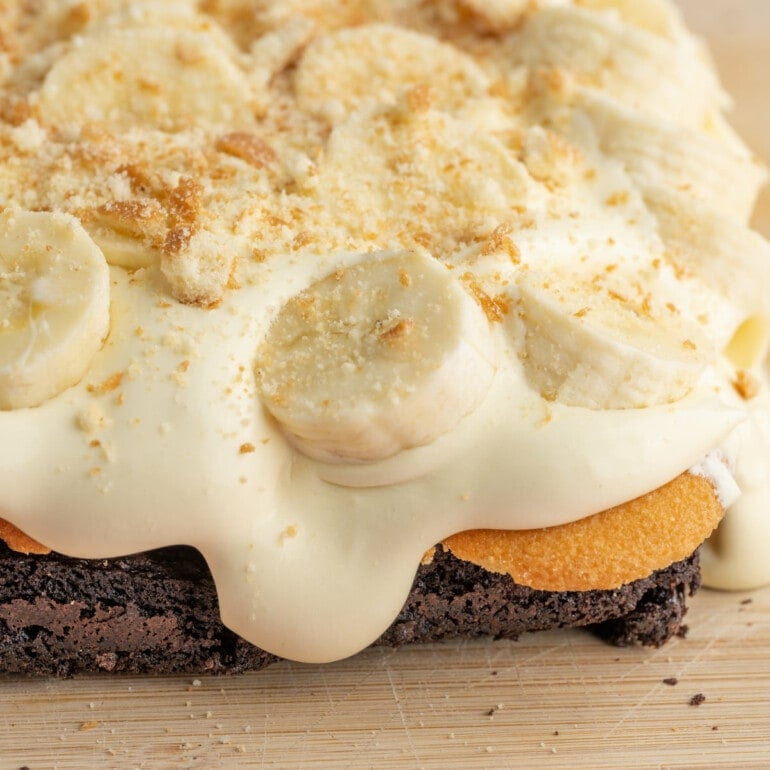 Layered Banana Pudding Brownies