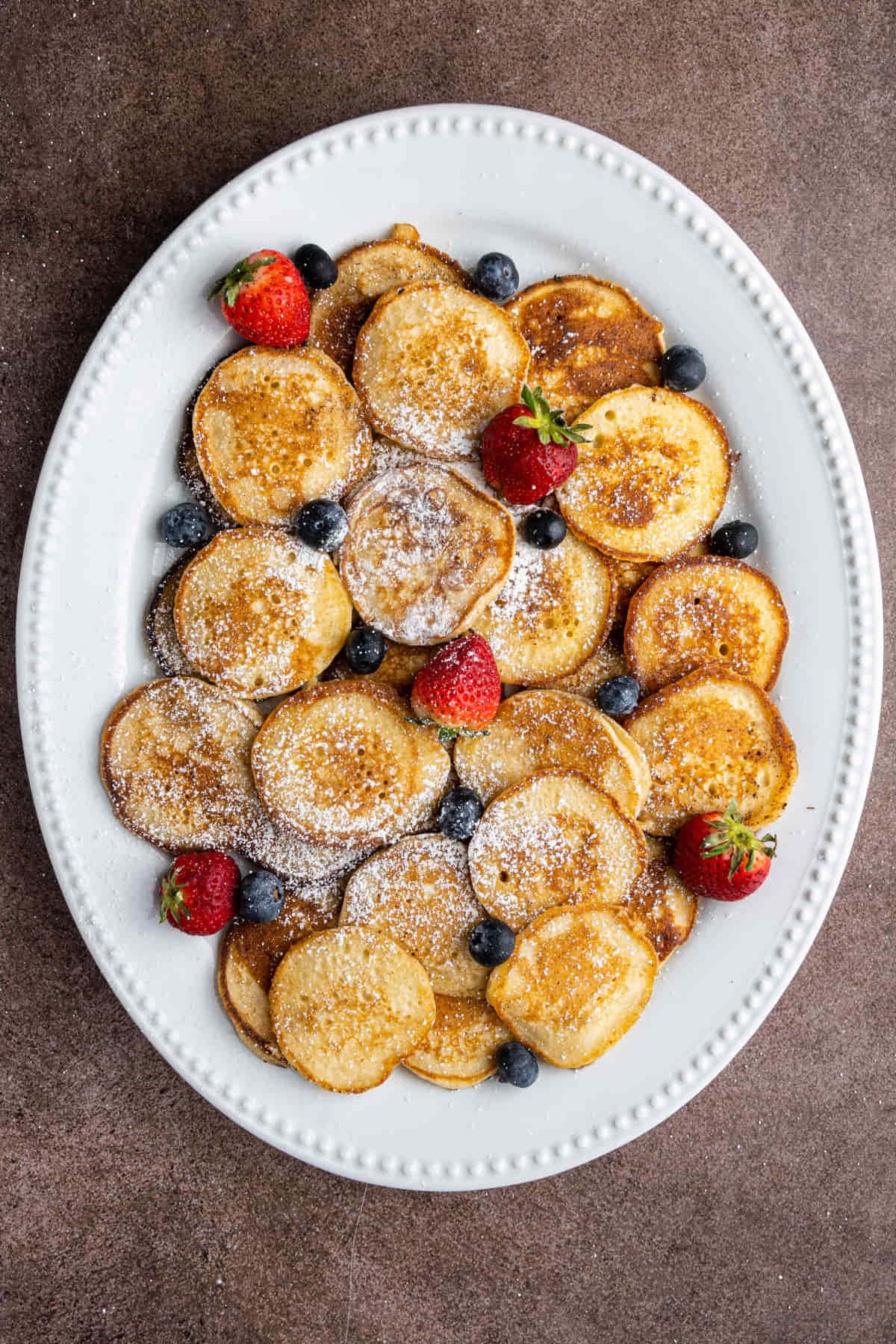 Serving Platter filled with silver dollar pancakes