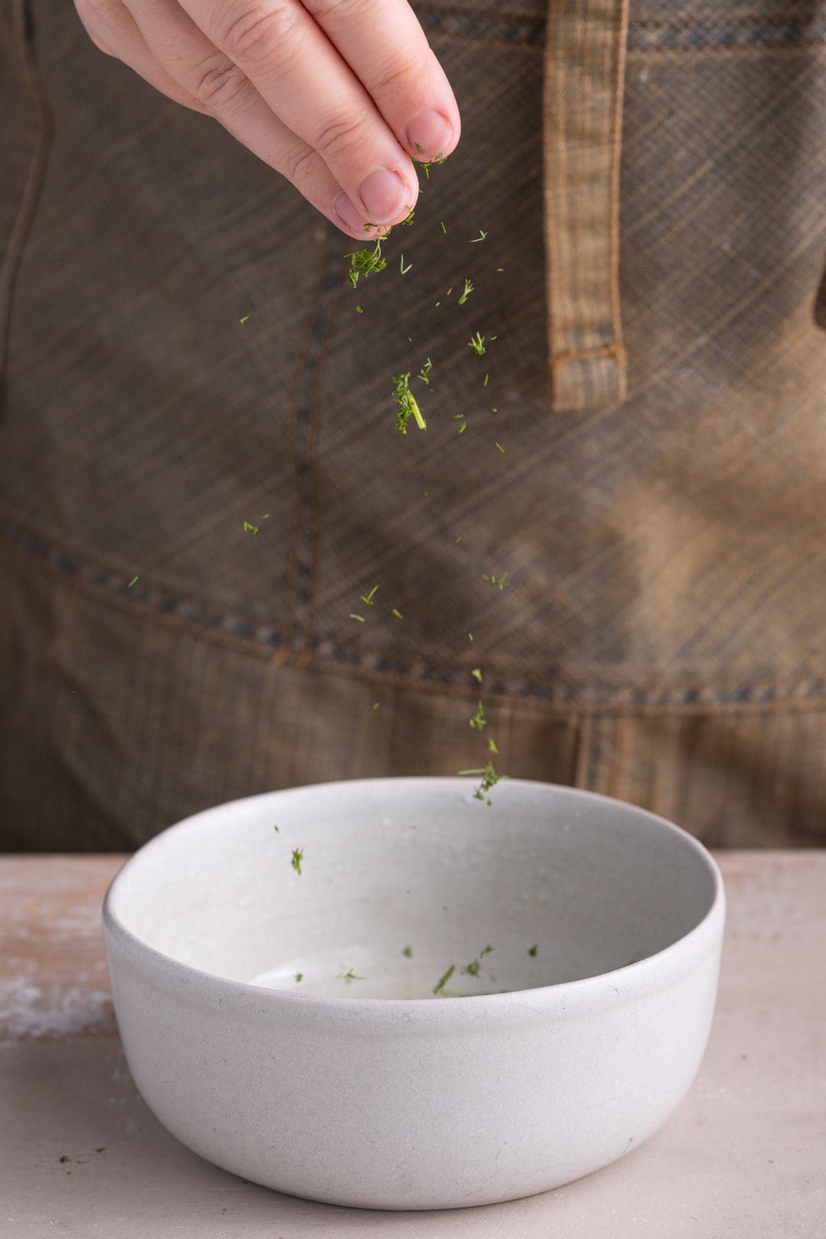 Adding chopped fresh dill to Greek Yogurt sauce