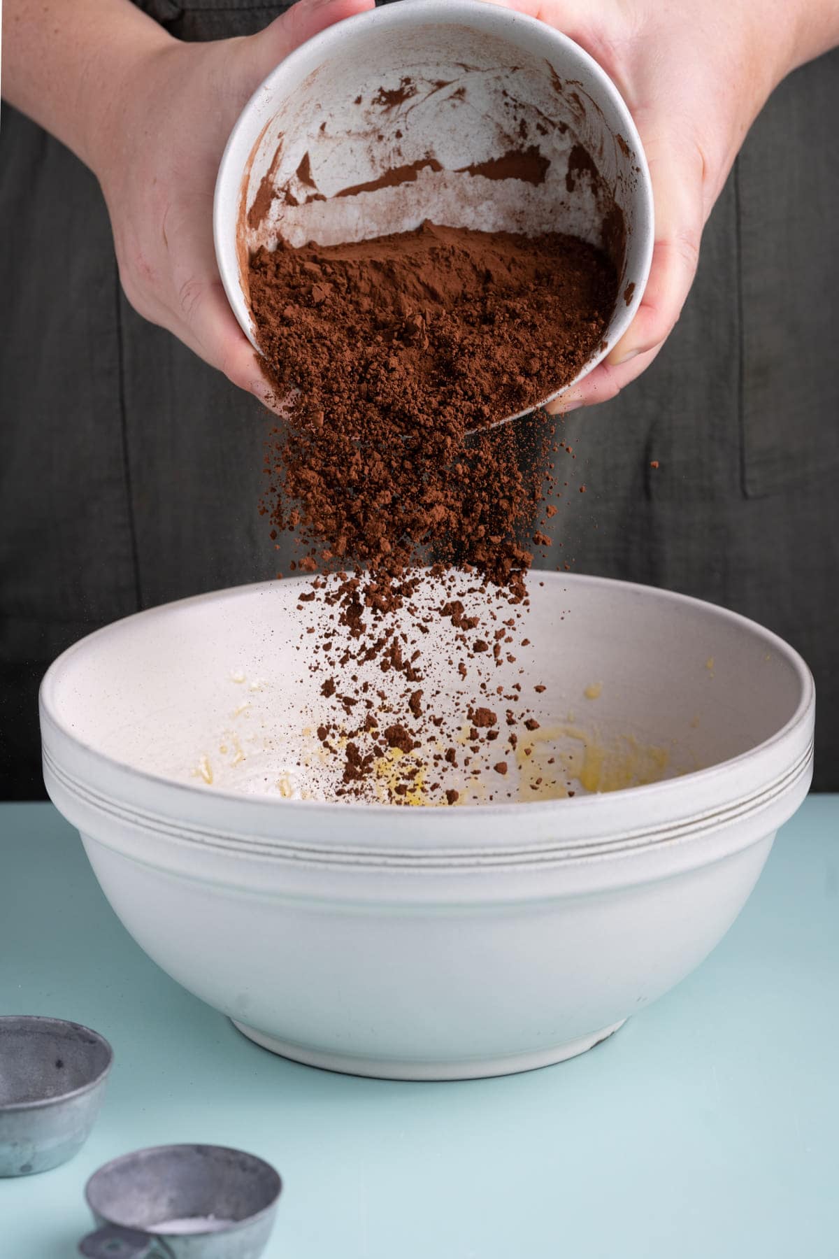 Adding cocoa powder to olive oil brownie mix