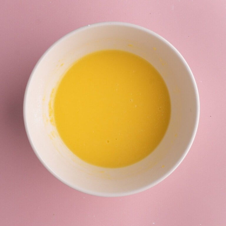 Vanilla instant pudding mixed with cold milk to form a quick custard