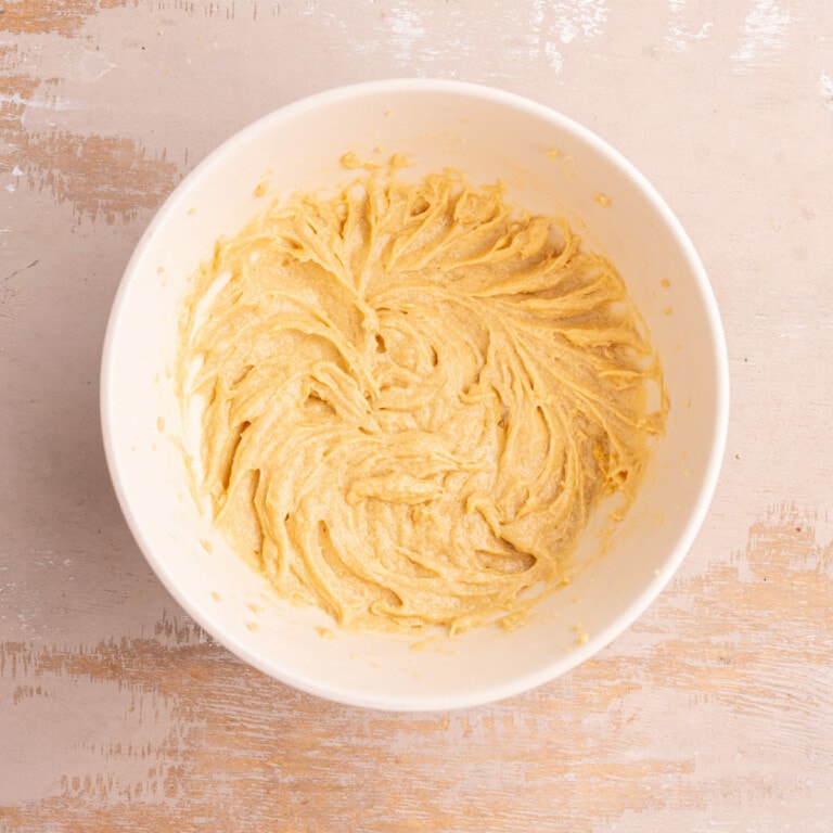 Brown sugar-based cookie dough before adding dry ingredients