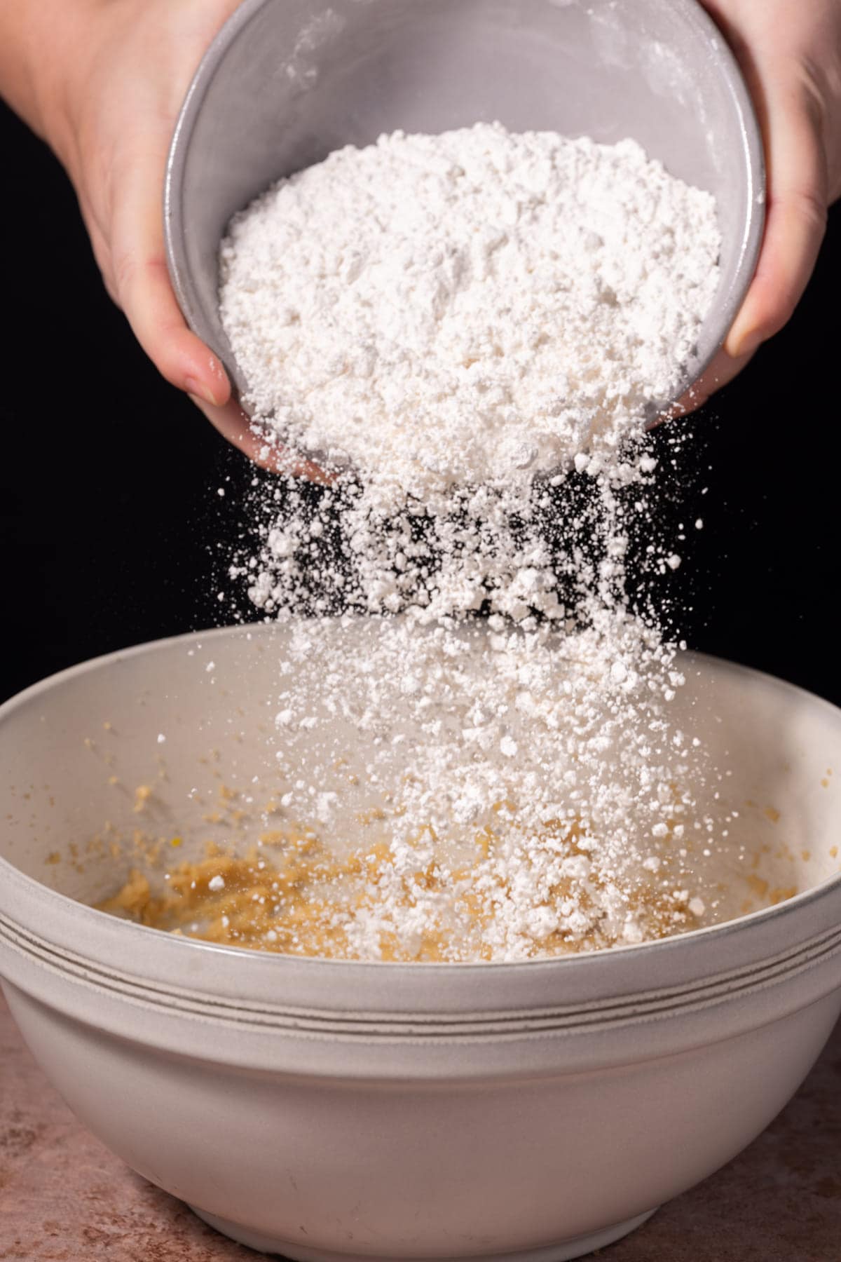 Adding flour to cookie dough before adding espresso powder