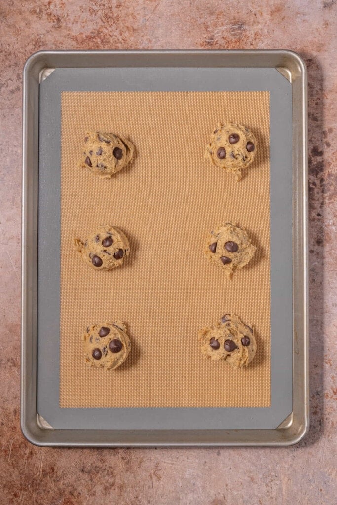 Chocolate Chip Coffee Cookie dough ready for the oven
