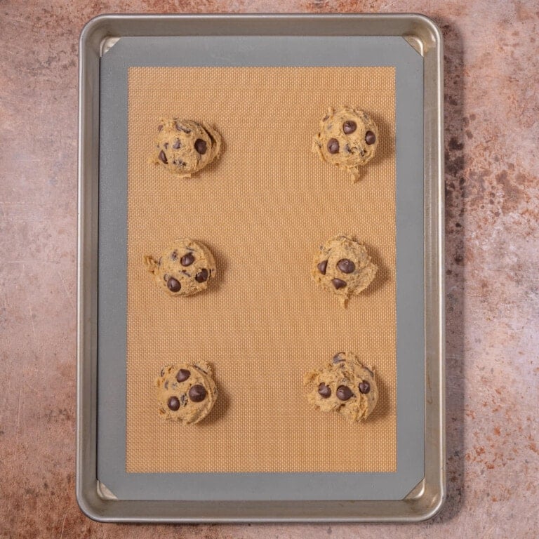 Coffee cookie dough shaped and ready for the oven