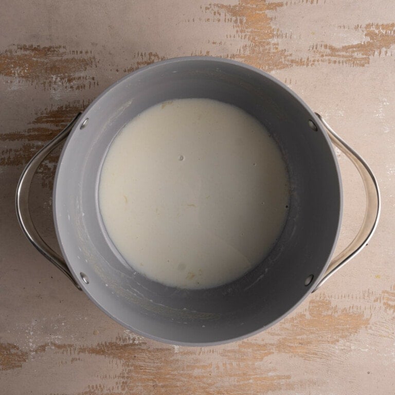 Milk added to a roux