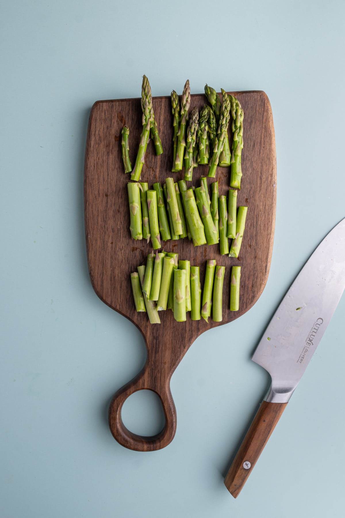 Asparagus chopped into bite-sized pieces