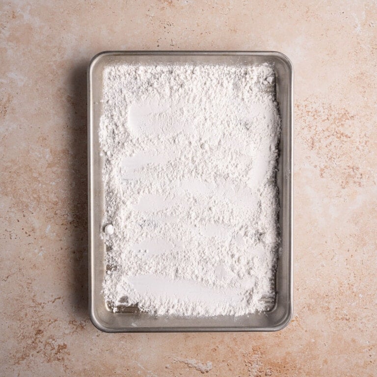 Baking sheet with heat-treated flour so it is safe to consume