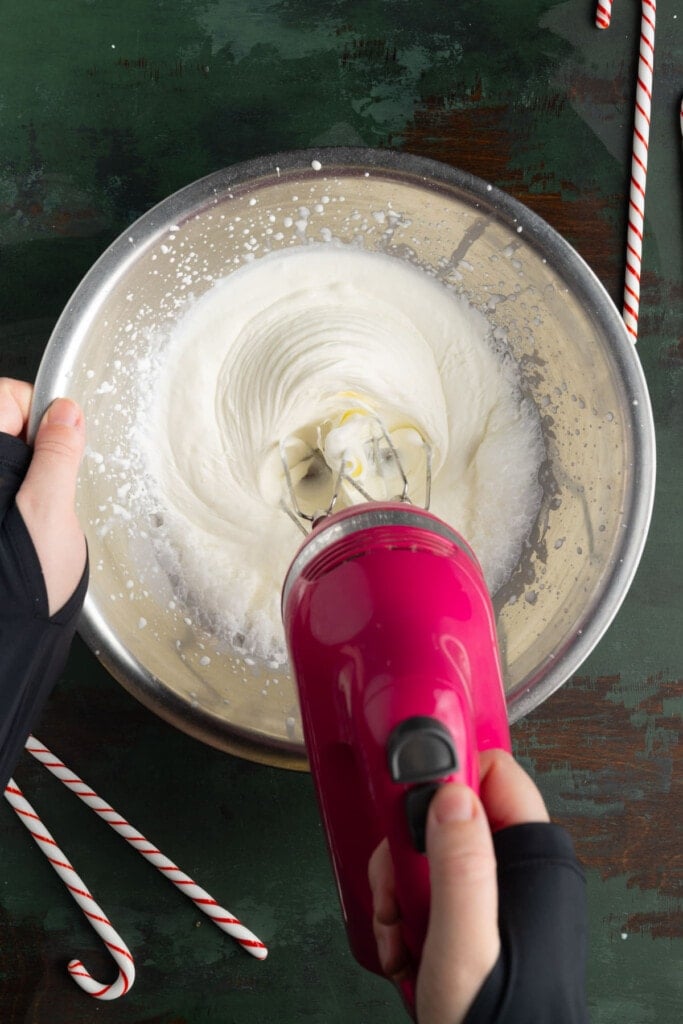 Using a hand mixer to make whipped cream