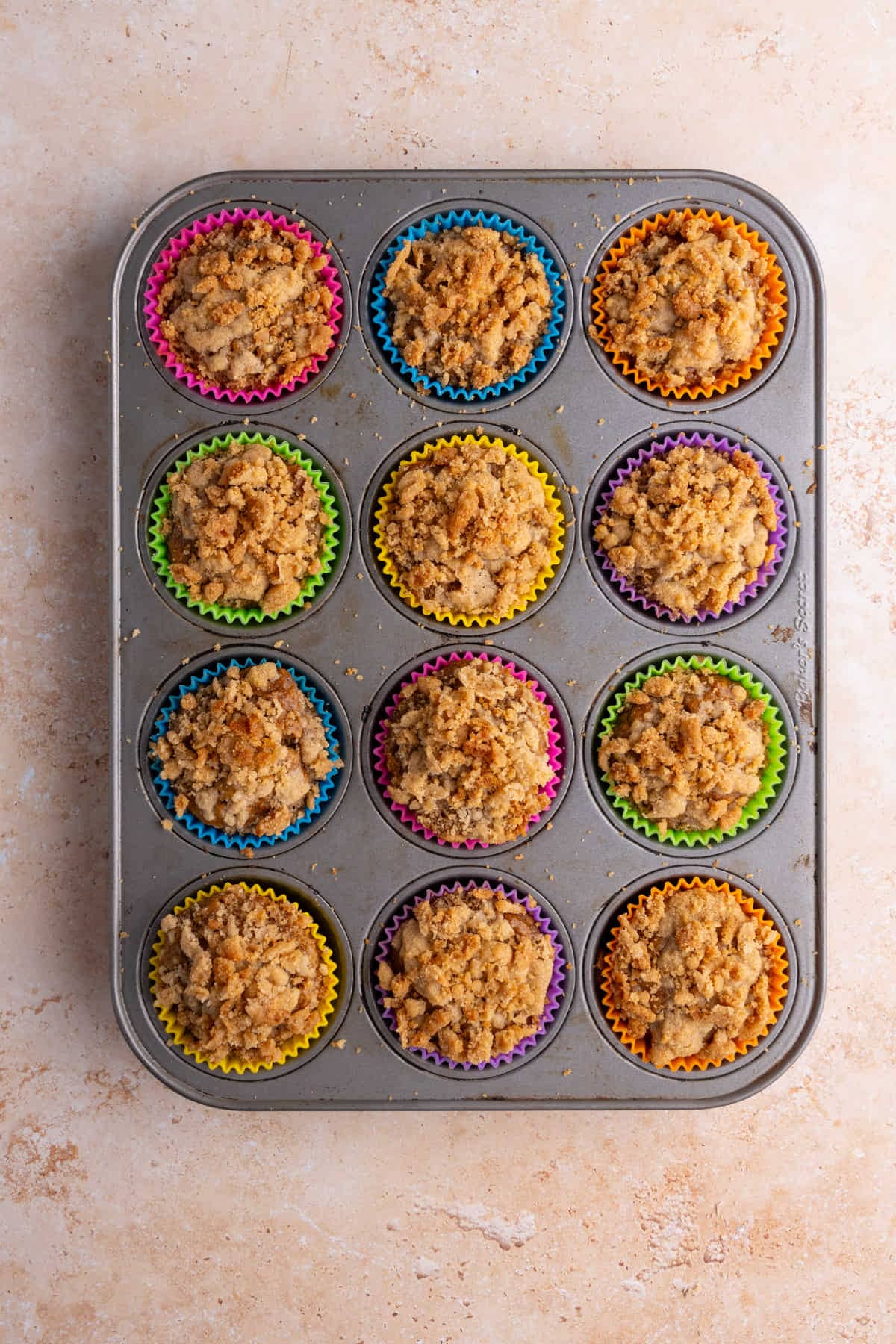 Banana Pumpkin Muffins fresh out of the oven still in the muffin tin