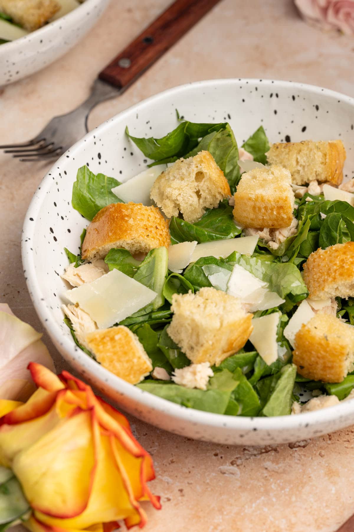 Close up of Caesar Salad with Tuna