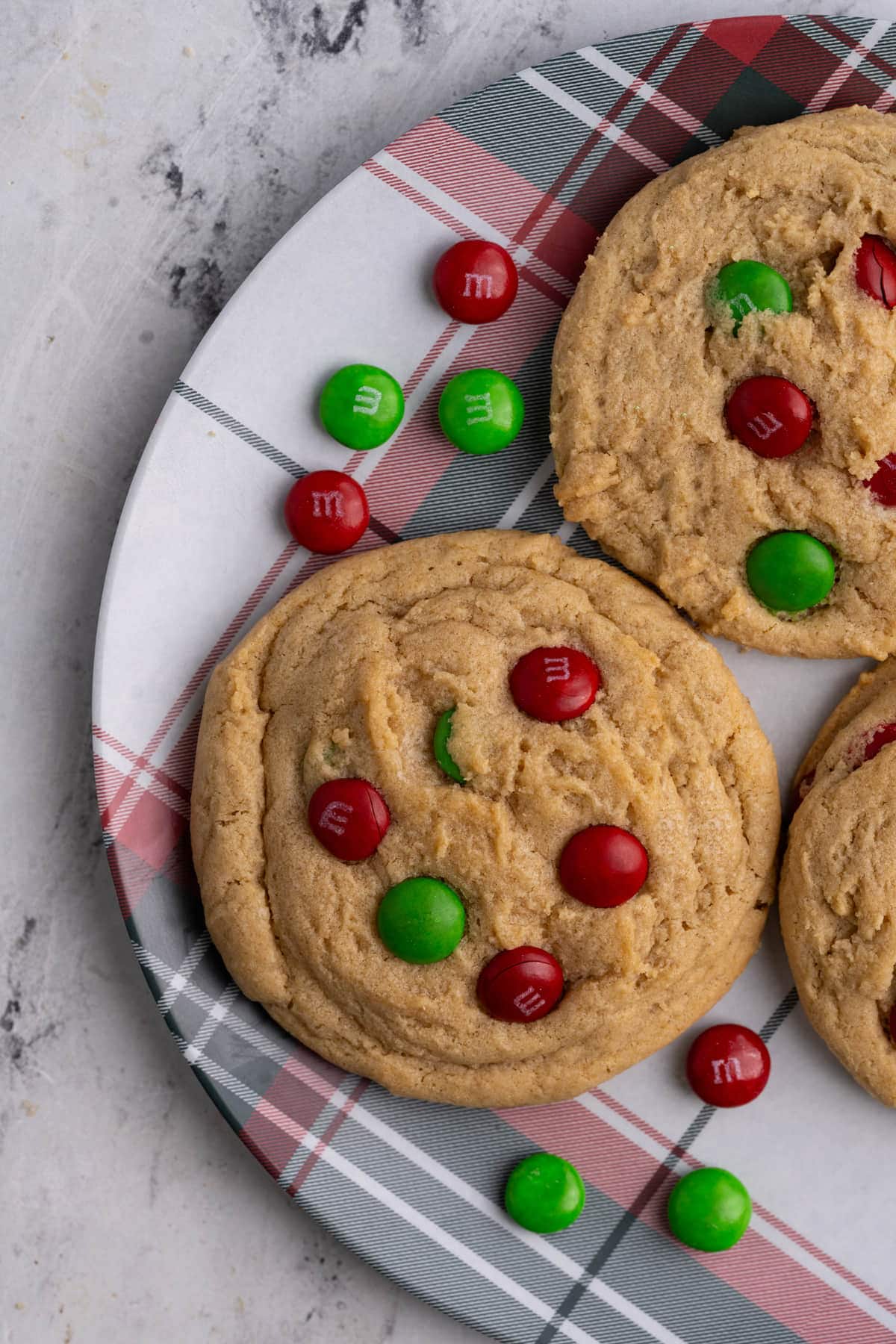 Red and Green M&M Christmas Cookies