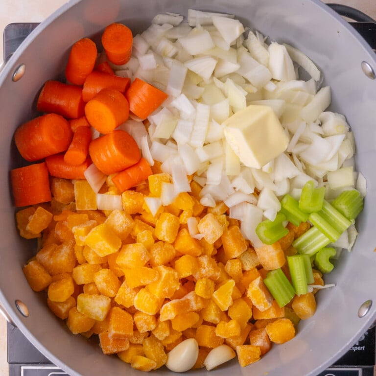 Cooking Vegetables for Autumn Squash Soup