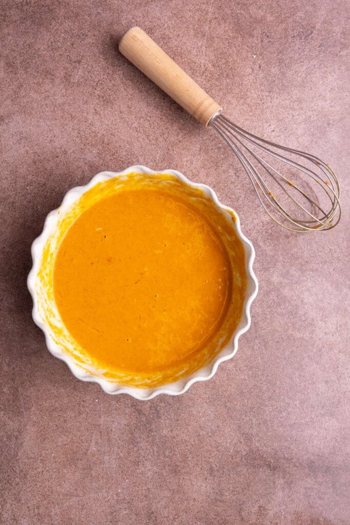 Pumpkin egg wash to dip stale bread into and pan fry.