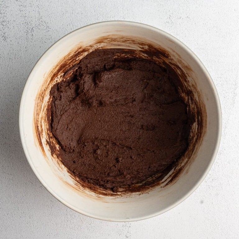 Thick brownie batter to make a sturdy base for peanut butter and ganache layers.